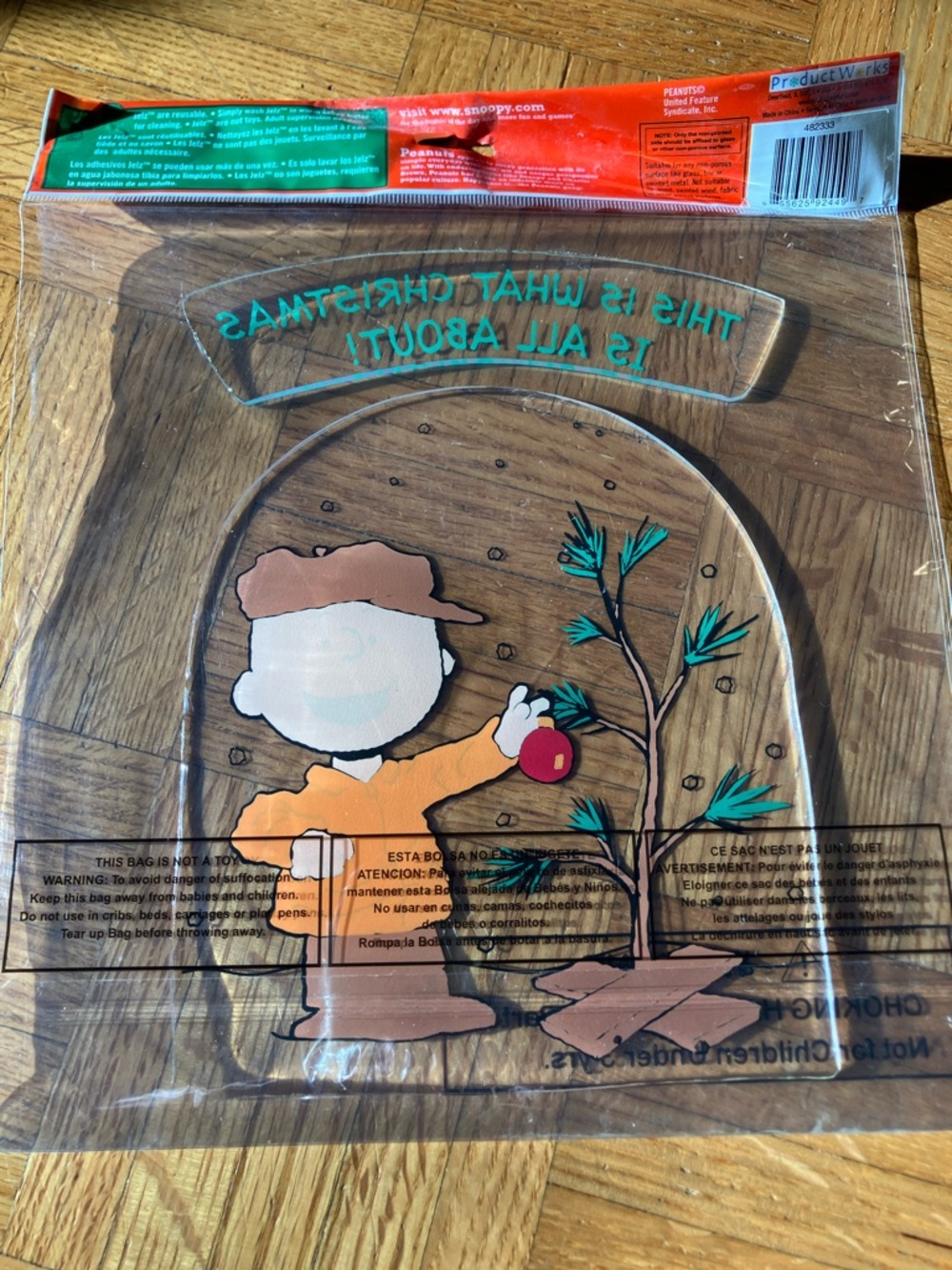 Peanuts Charlie Brown Holiday Window Gel Cling - Picture 3 of 5